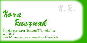 nora rusznak business card